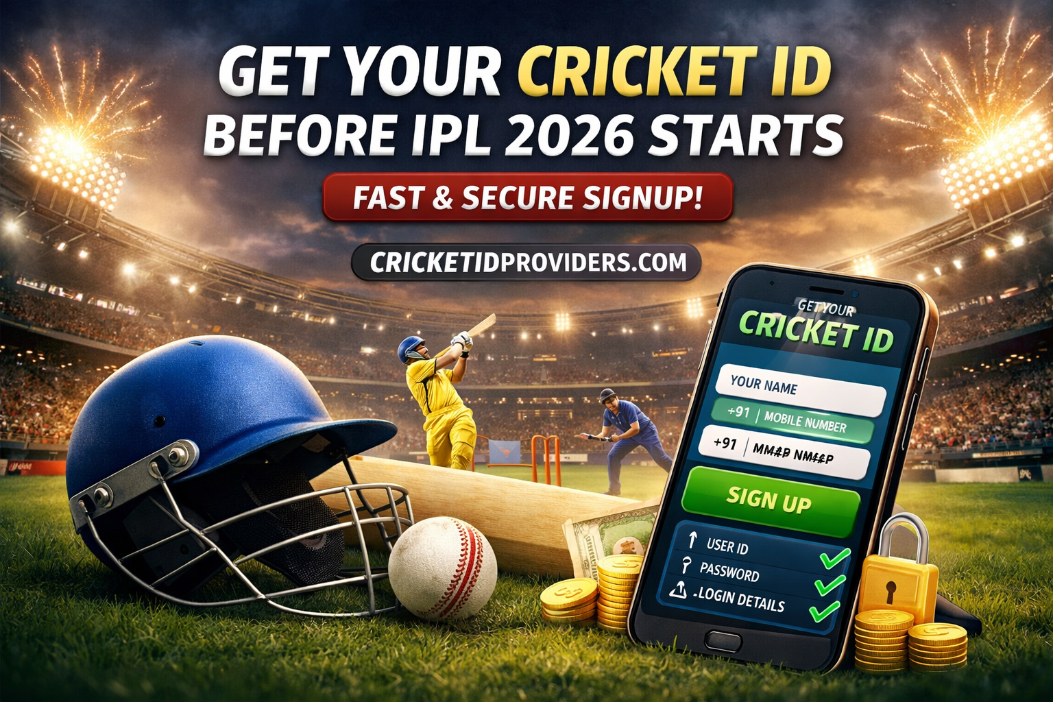 Get your cricket ID before IPL 2026 starts – fast and secure signup for online cricket betting with mobile registration and instant access.